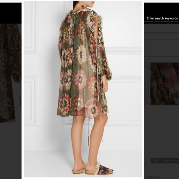 Auc New Chloe Cutout Ruffle-Trimmed Silk Dress - Picture 4 of 10